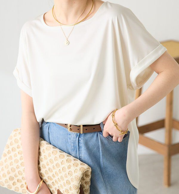  「ストレッチサテンTシャツ」|Tシャツ・カットソー|