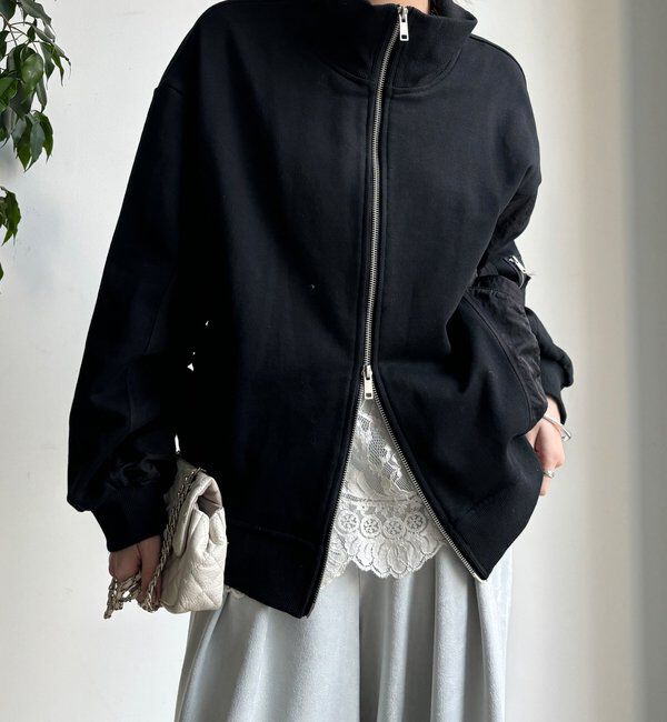  「【WEB限定】異素材切替ダブルジップブルゾン」|ブルゾン・スタジャン|