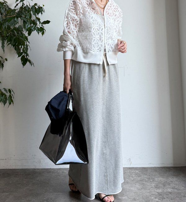  「【WEB限定】フラワーチュールジップブルゾン」|ブルゾン・スタジャン|