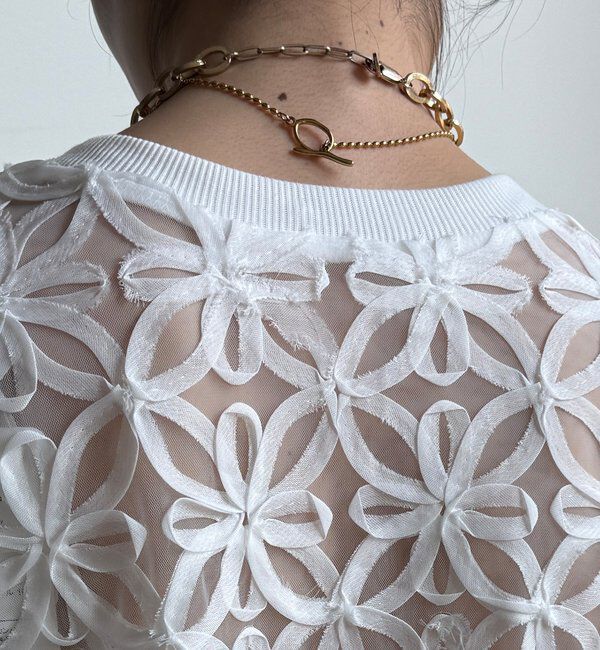  「【WEB限定】フラワーチュールジップブルゾン」|ブルゾン・スタジャン|