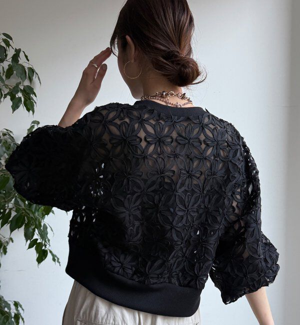  「【WEB限定】フラワーチュールジップブルゾン」|ブルゾン・スタジャン|