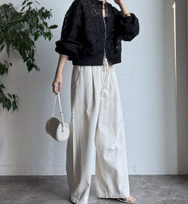  「【WEB限定】フラワーチュールジップブルゾン」|ブルゾン・スタジャン|