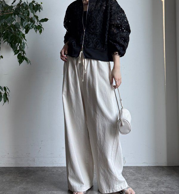  「【WEB限定】フラワーチュールジップブルゾン」|ブルゾン・スタジャン|