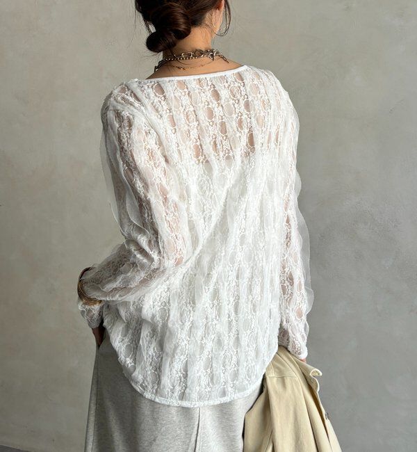  「チュールレースロンTEE」|Tシャツ・カットソー|