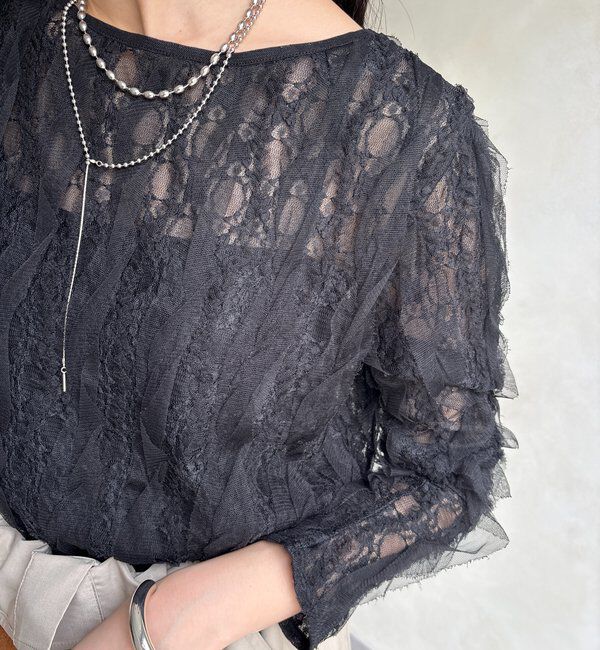  「チュールレースロンTEE」|Tシャツ・カットソー|