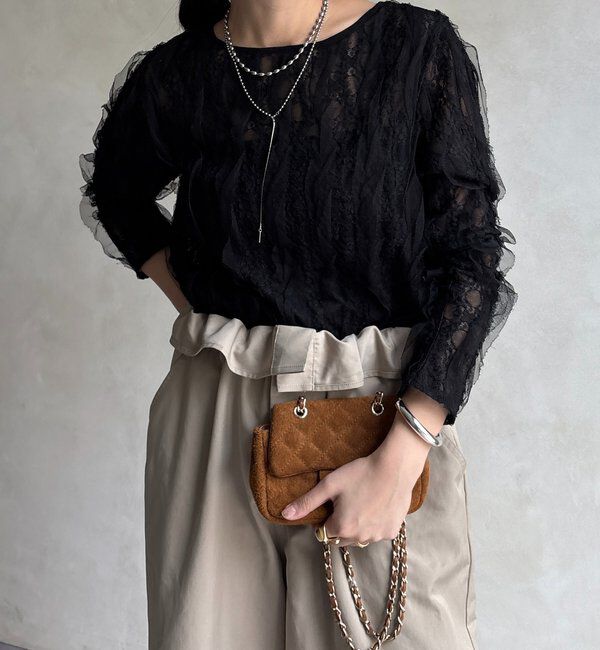  「チュールレースロンTEE」|Tシャツ・カットソー|