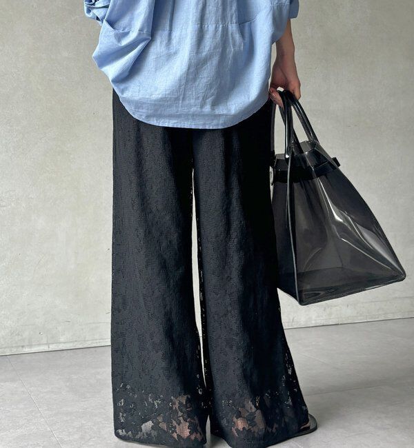  「【WEB限定】フラワーエンブロイダリーイージーパンツ」|チノ|