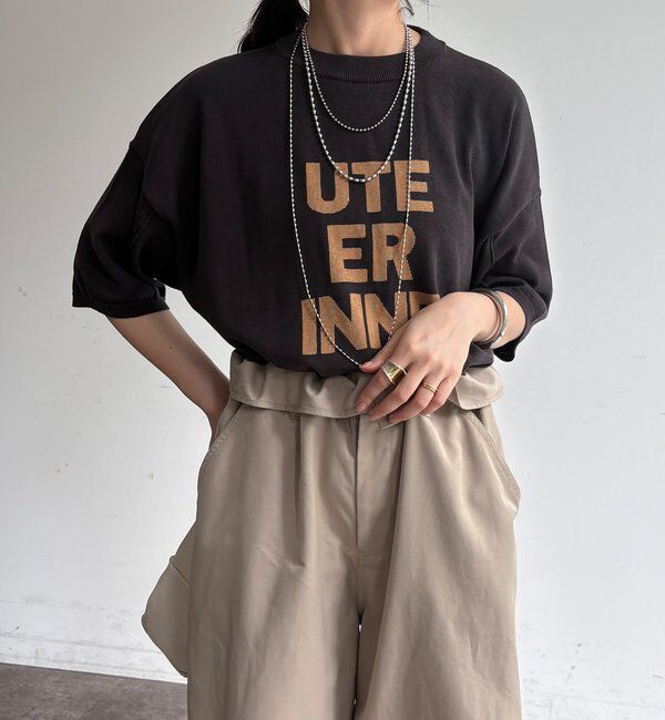  「【WEB限定】ロゴニット」|ニット・セーター|チャコールグレー