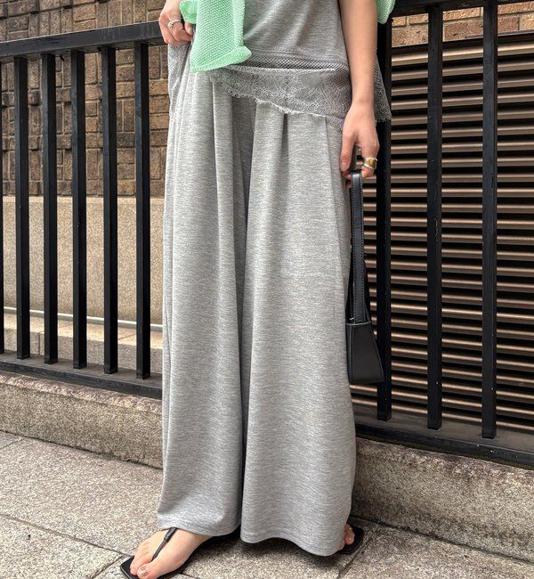  「【セットアップ可能】タックイージーワイドパンツ」|チノ|