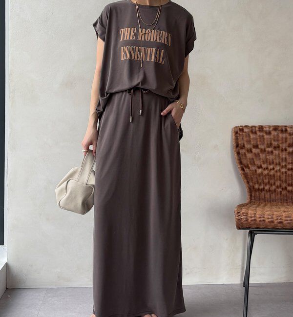  「【セットアップ可能】フロッキー肩タックプリントTEE」|Tシャツ・カットソー|