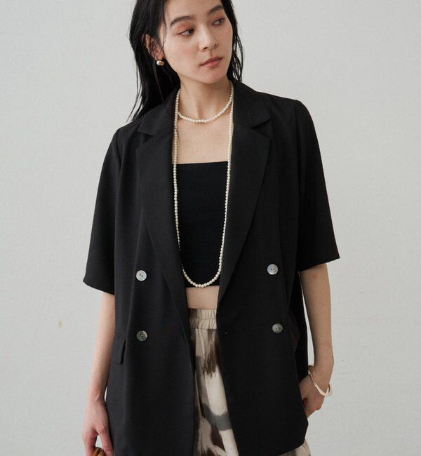  「【＠ld_hrm限定コラボ新色グレー登場】ハーフスリーブジャケット」|テーラードジャケット|