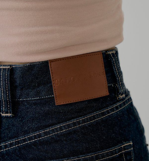  「【SALON by Chico】フラワービジュー付きストレートデニム」|デニム|