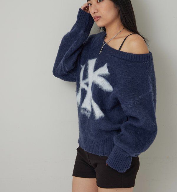  「MOHAIR-TOUCH OFF SHOULDER KNIT TOP」|ニット・セーター|