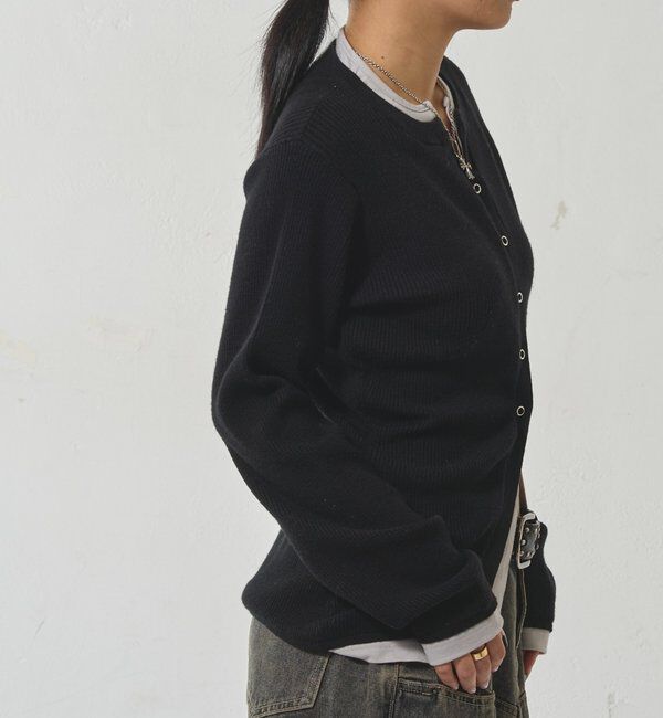  「レイヤードヘンリーナローカーデ」|ニット・セーター|