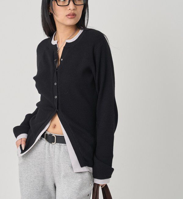  「レイヤードヘンリーナローカーデ」|ニット・セーター|