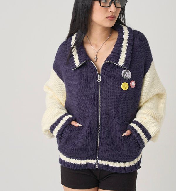  「ニットスタジャン」|カーディガン|