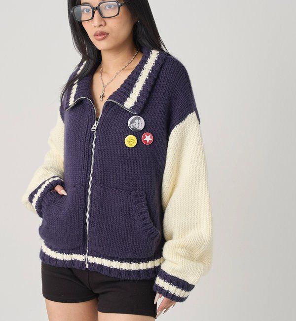  「ニットスタジャン」|カーディガン|