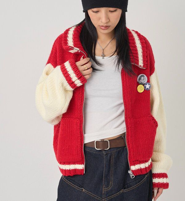  「ニットスタジャン」|カーディガン|