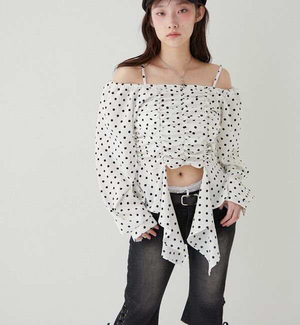  「イレヘムギャザーオフショルブラウス」|シャツ・ブラウス|