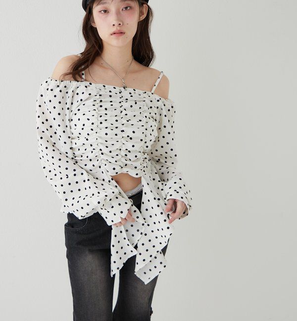  「イレヘムギャザーオフショルブラウス」|シャツ・ブラウス|