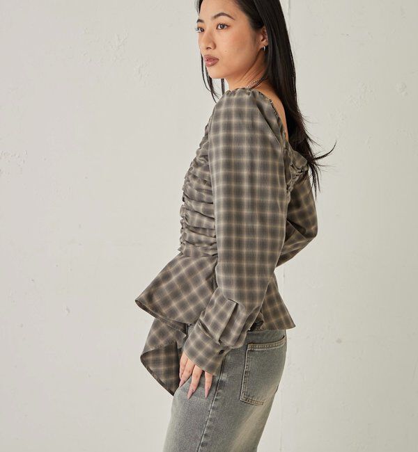  「イレヘムギャザーオフショルブラウス」|シャツ・ブラウス|