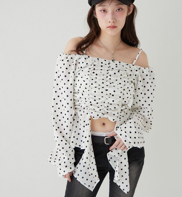  「イレヘムギャザーオフショルブラウス」|シャツ・ブラウス|