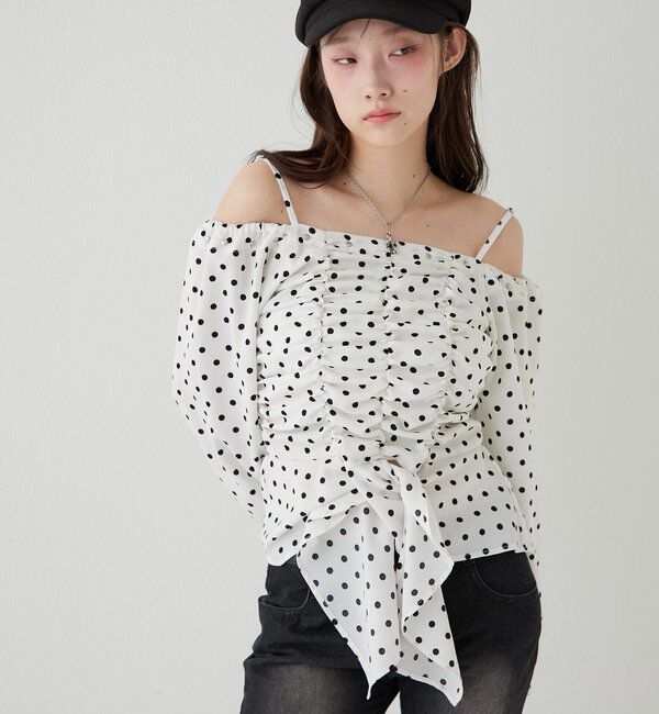  「イレヘムギャザーオフショルブラウス」|シャツ・ブラウス|