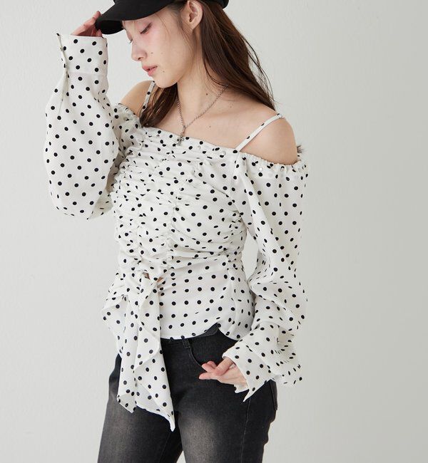  「イレヘムギャザーオフショルブラウス」|シャツ・ブラウス|