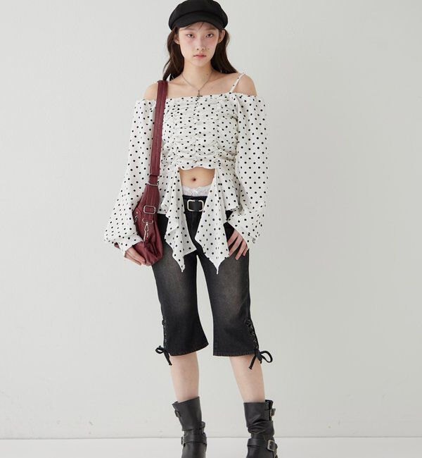  「イレヘムギャザーオフショルブラウス」|シャツ・ブラウス|