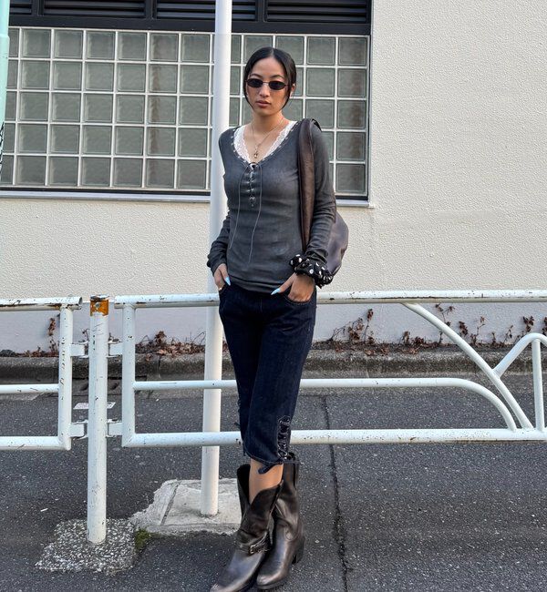  「プロセストレースアップトップス」|Tシャツ・カットソー|