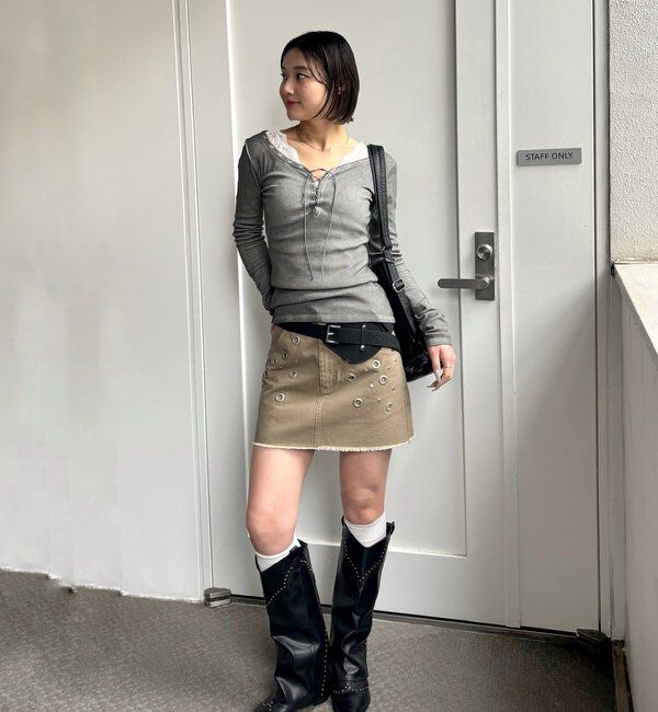  「プロセストレースアップトップス」|Tシャツ・カットソー|