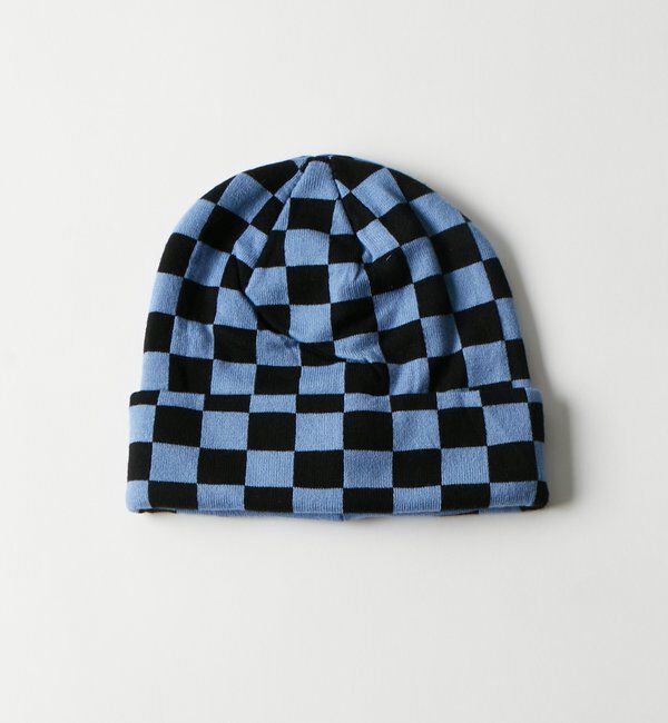  「チェッカービーニー」|ハット|サックスブルー