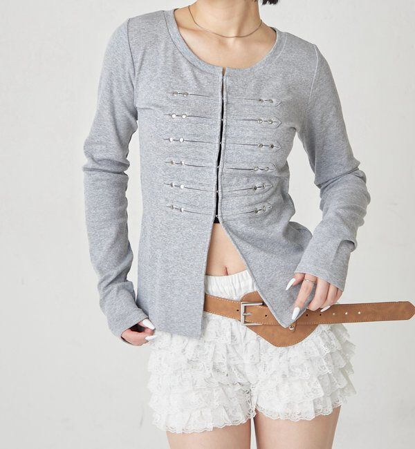  「【WEB限定】ナポレオンナローカーデ」|Tシャツ・カットソー|グレー