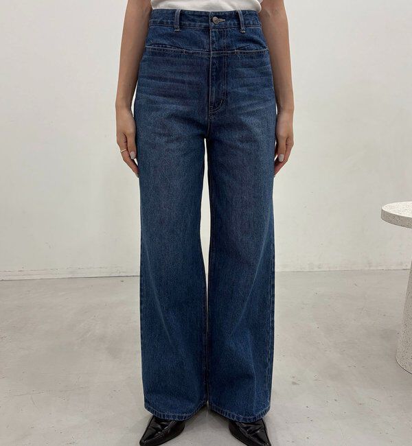  「【低身長サイズあり/セットアップ対応】スリットポケットストレートデニム」|デニム|