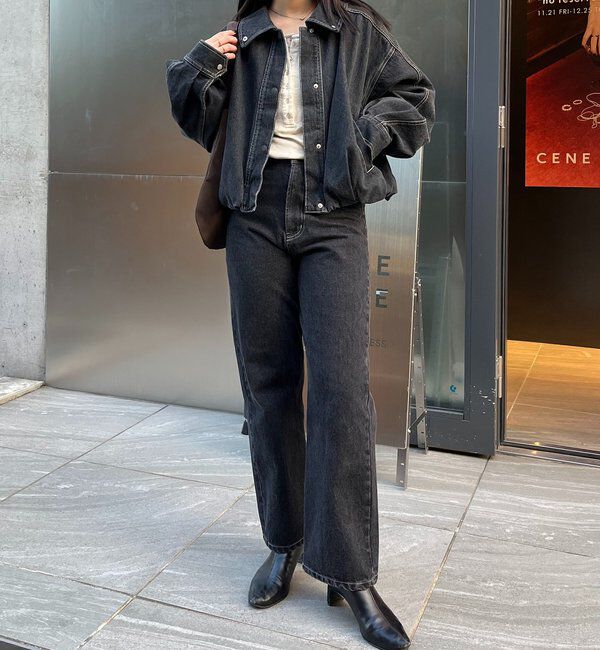  「【サイズ展開あり/セットアップ対応】ラウンドデニムブルゾン」|ブルゾン・スタジャン|