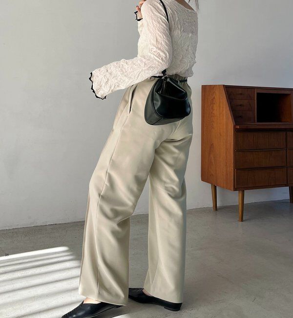  「【低身長サイズあり】カーブタックベルト付パンツ」|チノ|