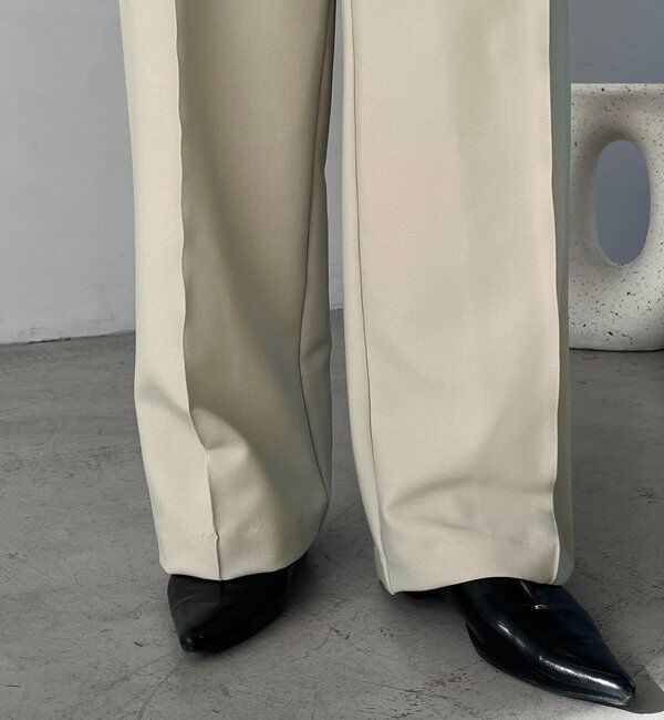  「【低身長サイズあり】カーブタックベルト付パンツ」|チノ|