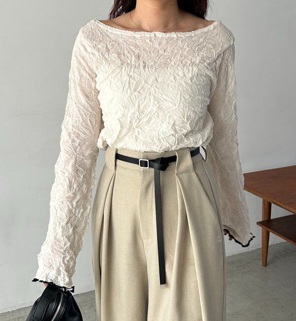  「リンクルボートネックニット」|ニット・セーター|