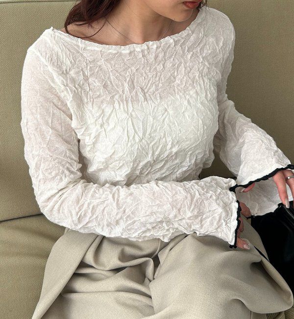  「リンクルボートネックニット」|ニット・セーター|