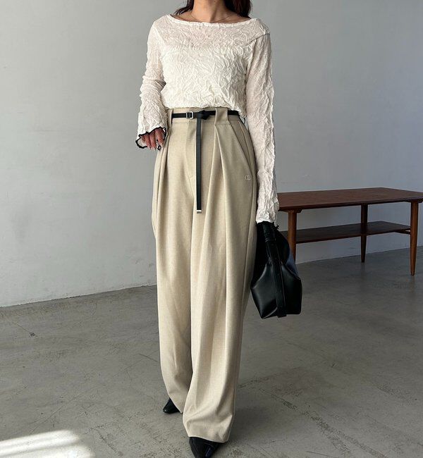  「リンクルボートネックニット」|ニット・セーター|