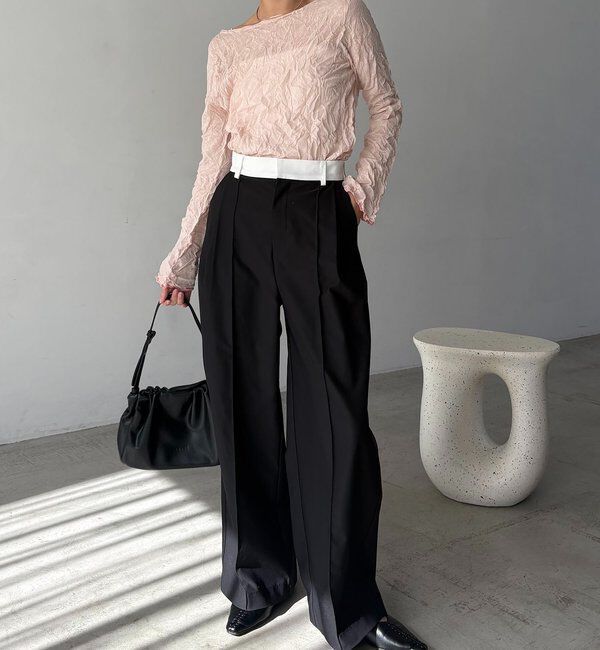  「リンクルボートネックニット」|ニット・セーター|