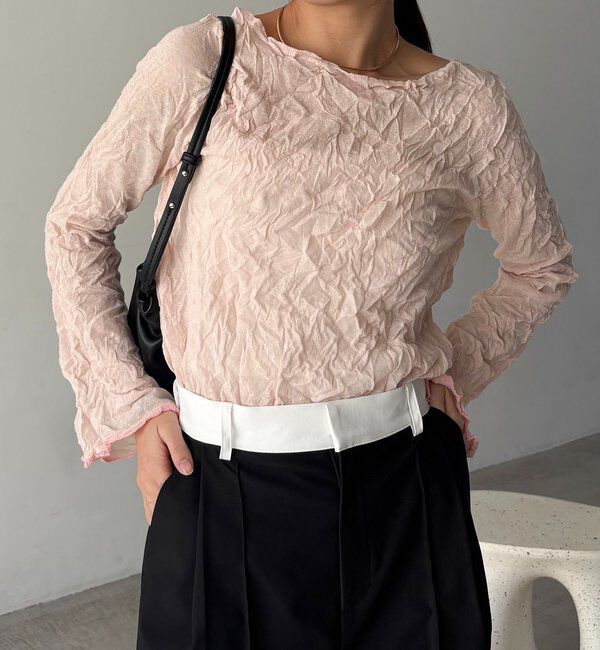  「リンクルボートネックニット」|ニット・セーター|