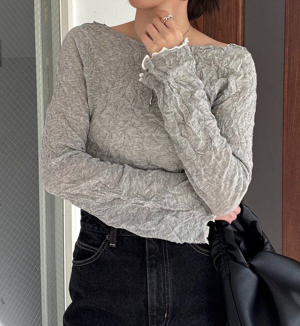  「リンクルボートネックニット」|ニット・セーター|