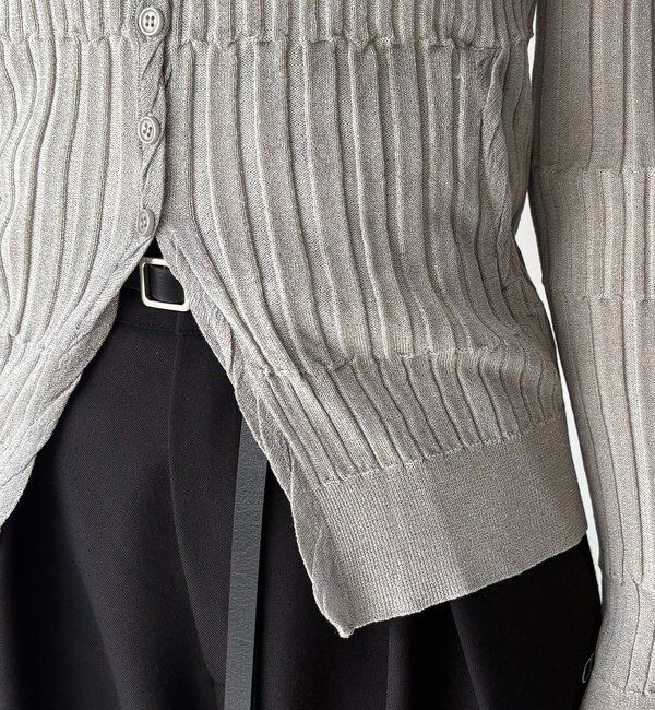  「バイカラーリブカーディガン」|カーディガン|