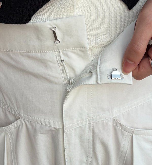  「【低身長サイズあり】切替コットンフレアスカート」|スカート|