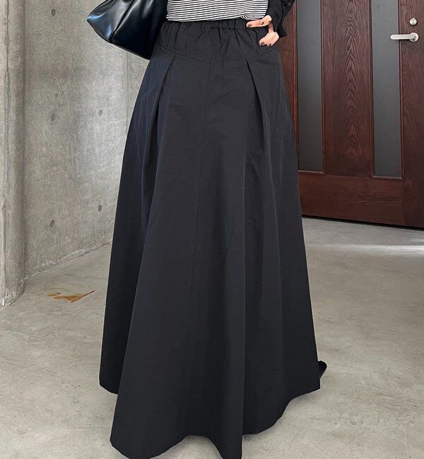  「【低身長サイズあり】切替コットンフレアスカート」|スカート|