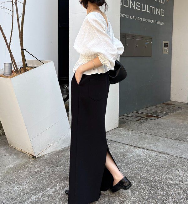  「ウエストマークVネックブラウス」|シャツ・ブラウス|