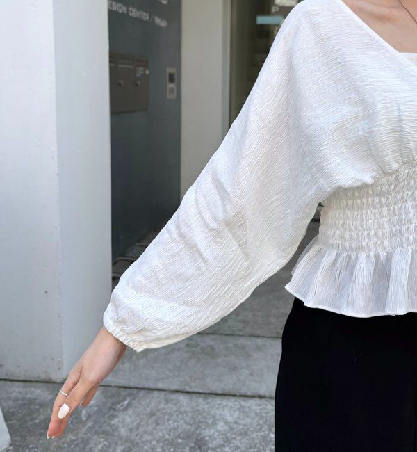  「ウエストマークVネックブラウス」|シャツ・ブラウス|