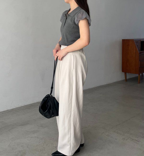  「ミニバルーンスリーブポロニット」|ニット・セーター|