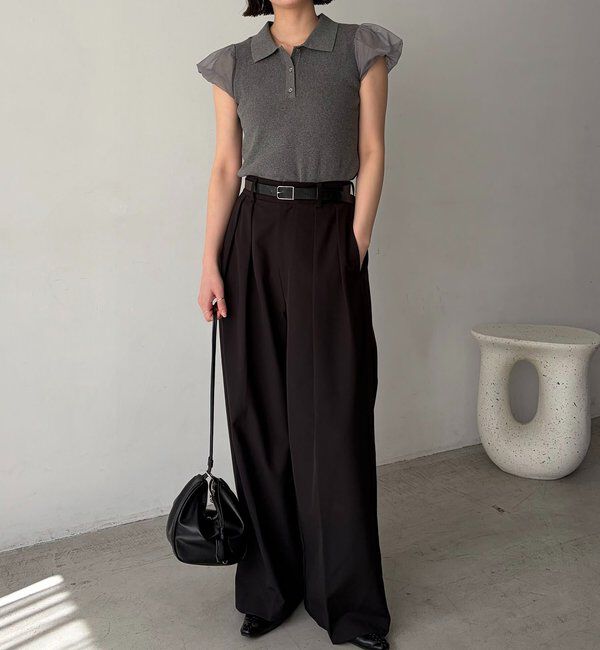  「ミニバルーンスリーブポロニット」|ニット・セーター|